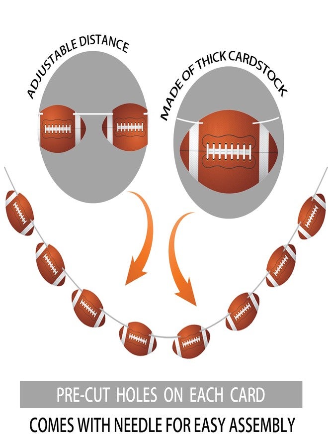 Oarkive 2pcs Football Party Decorations Football Banner Assembled Football Garland Paper Cutouts Football Party Banners for Football Decorations for Football Classroom Decor Sports Theme Birthday Office Party - Image 3