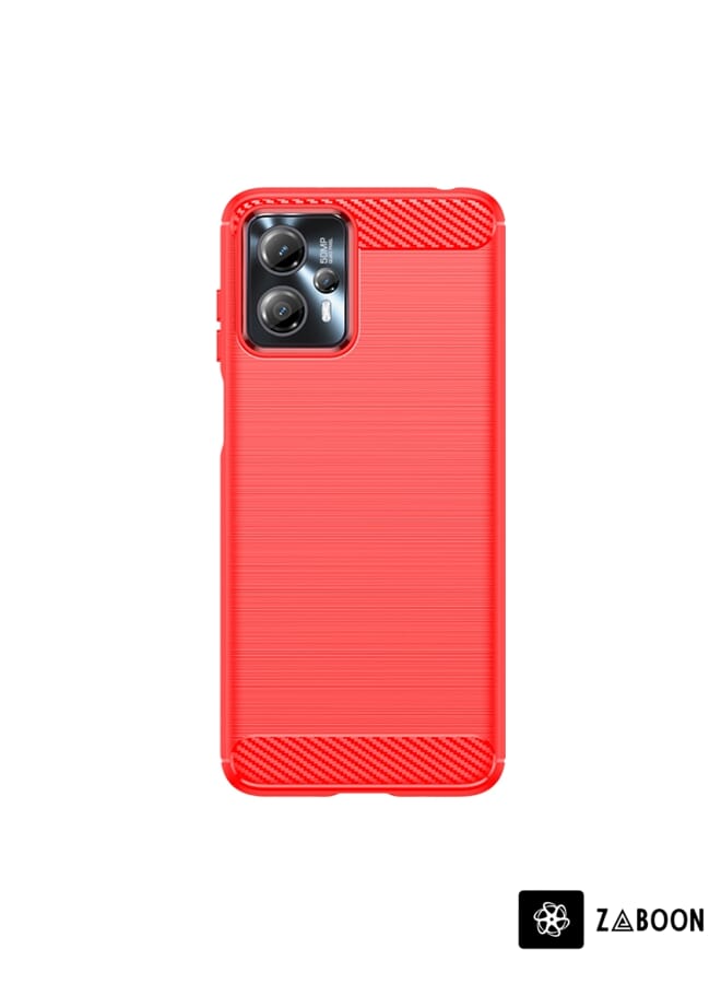 Zaboon Protective Case Cover For Motorola Moto G23 Brushed Texture Carbon Fiber TPU - Image 1
