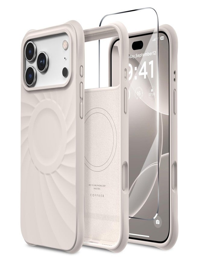 جراب COFFKER لهاتف iPhone 17 Pro، متوافق مع MagSafe، واقي شاشة + زر تحكم مدمج بالكاميرا من السيليكون، جراب مغناطيسي واقٍ مقاوم للصدمات لهاتف iPhone 17 Pro مقاس 6.3 بوصة، لون حجري - Image 1