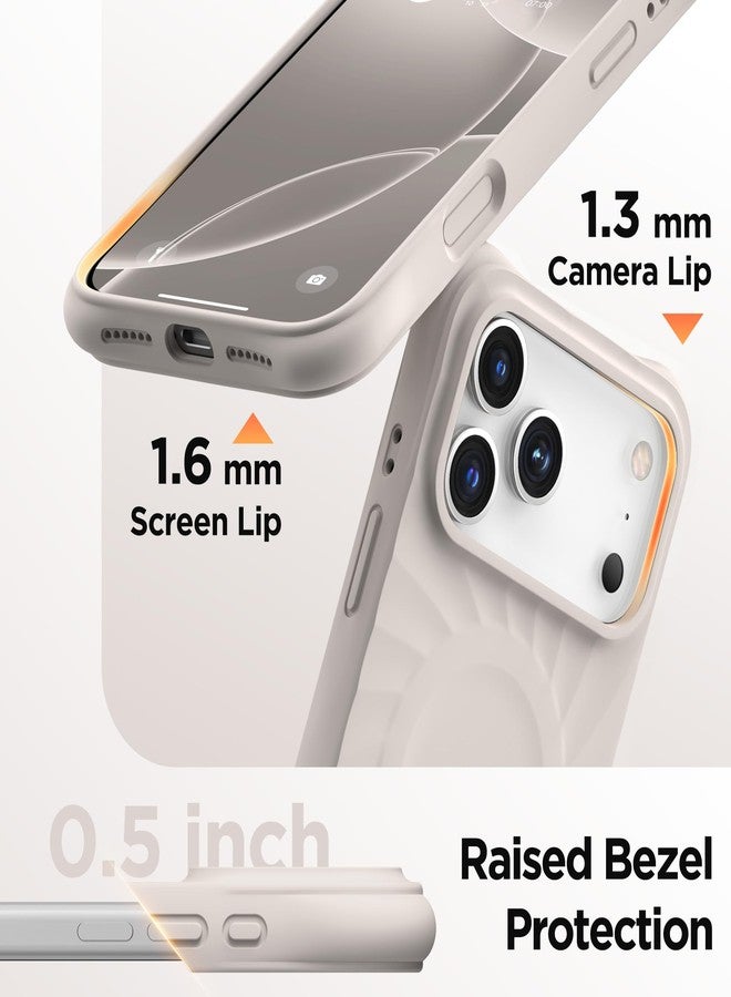 جراب COFFKER لهاتف iPhone 17 Pro، متوافق مع MagSafe، واقي شاشة + زر تحكم مدمج بالكاميرا من السيليكون، جراب مغناطيسي واقٍ مقاوم للصدمات لهاتف iPhone 17 Pro مقاس 6.3 بوصة، لون حجري - Image 4