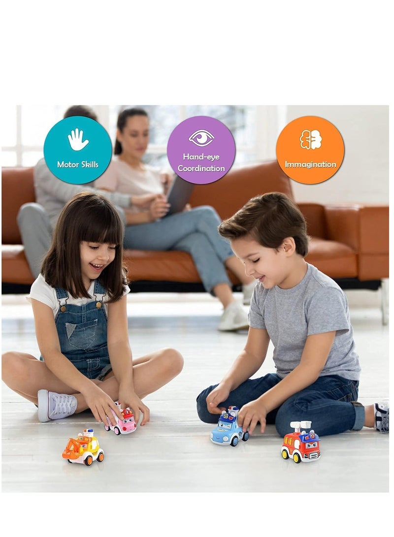4PCS Pull Back Cars Toys are suitable for three-year-old children, Toddler Toy Wind Up Cars，Friction Powered Press Vehicles Infant Birthday Gift for boys and girls. - Image 2