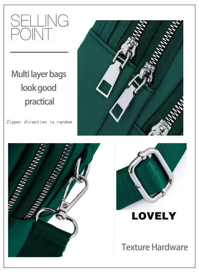 Take Two Green Multi-Pocket Crossbody Bag