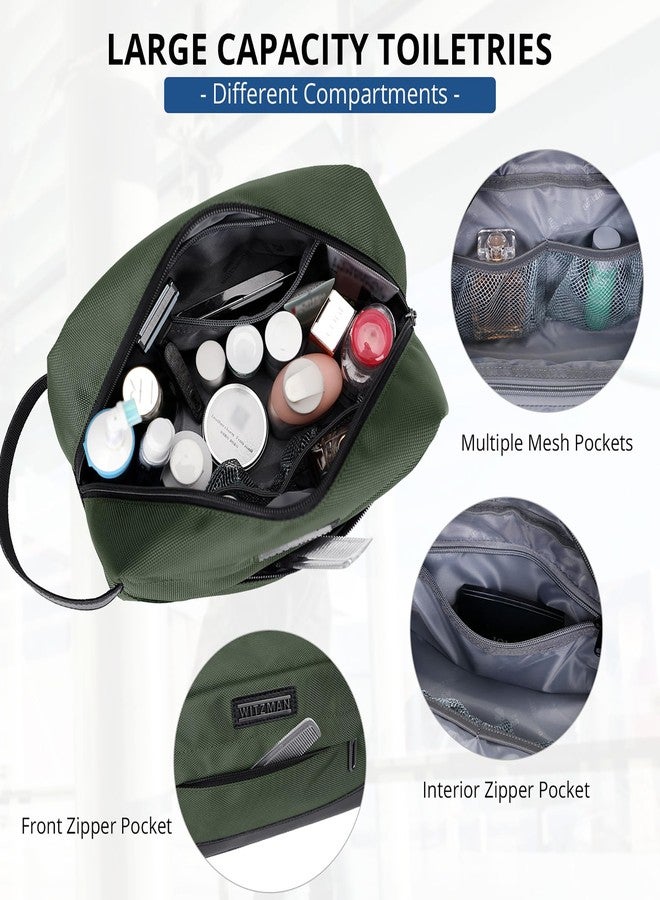 WITZMAN Toiletry Bag for Men Women Lightweight Hanging Travel Bathroom Bag Water-resistant Dopp Kit Shaving Bag Cosmetic bag （B692 Army Green） - Image 3