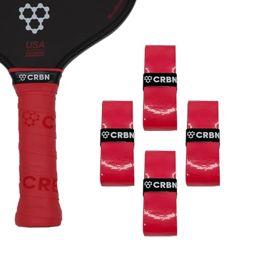 CRBN Pickleball CRBN Drytec™ Overgrips - Pickleball Paddle Grip Tape - Absorbs Shock & Moisture - 4-Pack, Red - Image 1