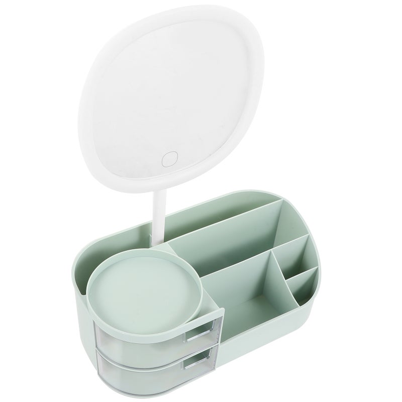 2pcs Cosmetic Holder With Cosmetic Mirror Makeup Brush Holder Desktop Cosmetic Organizer - Image 5