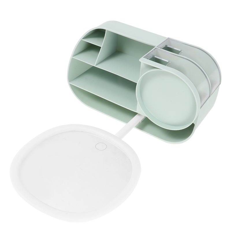 2pcs Cosmetic Holder With Cosmetic Mirror Makeup Brush Holder Desktop Cosmetic Organizer - Image 3