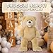 MorisMos Smiling Giant Teddy Bear 39inch Big Stuffed Animal Bears with Large Footprints Plush Gift Kids Girlfriend Boyfriend Light Brown - Image 2