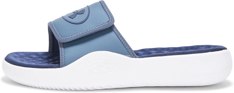 Under Armour Men's Ignite Pro 8 Slide Sandal - Downpour Gray/White/Midnight Navy - Image 2