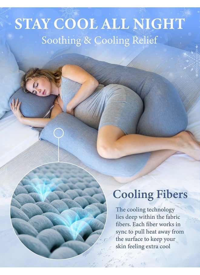 PharMeDoc - Pregnancy Pillows, U-Shape Full Body Pillow - Removable Cooling Cover -Dark Grey - Pregnancy Pillows For Sleeping - Body Pillows For Adults, Maternity Pillow And Pregnancy Must Haves - Image 1
