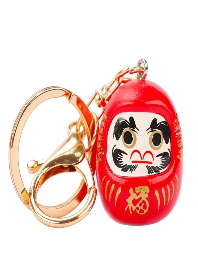 kcrygogo Japanese Style Daruma Keychain - Fortune Bell Charm, Wish Keyring for Christmas or New Year, Purse Accessory - Hand-Painted Lucky Mascot - Image 1