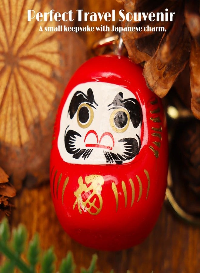 kcrygogo Japanese Style Daruma Keychain - Fortune Bell Charm, Wish Keyring for Christmas or New Year, Purse Accessory - Hand-Painted Lucky Mascot - Image 5