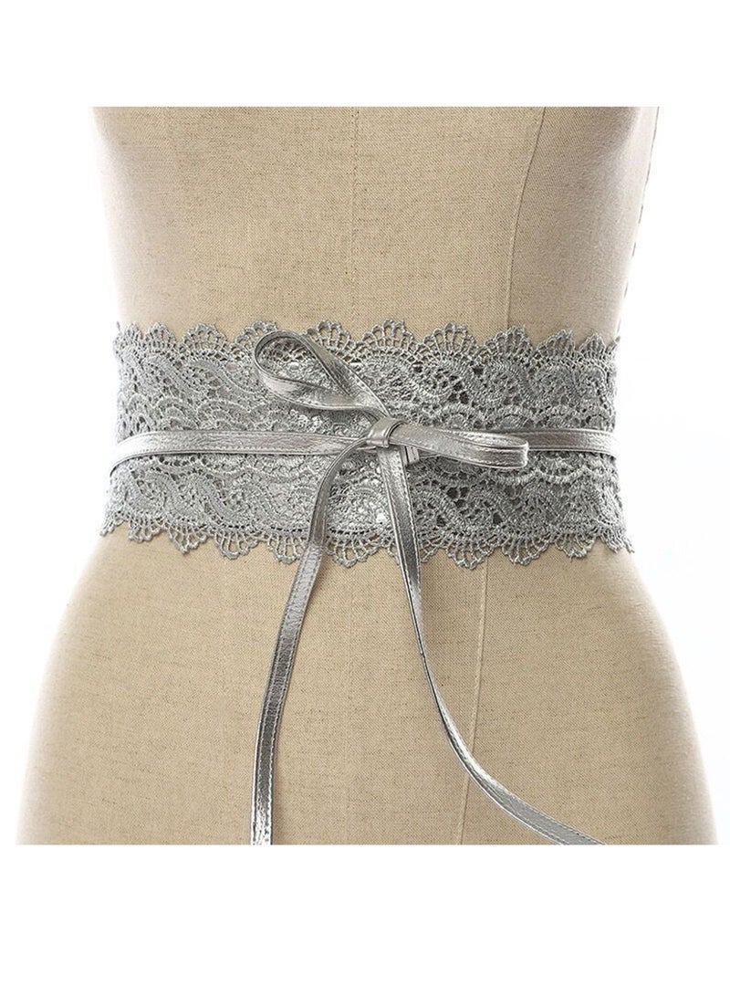 Women Belt Lace Wide Belt Boho Belt Ladies Waist Dress Belt - Image 2
