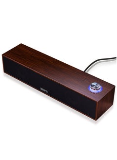 LEERFEI Wooden Bluetooth Subwoofer Computer Speakers,Bluetooth and USB Wired Desktop PC Speakers for Phone/Tablet/Notebook/PC  - Image 1
