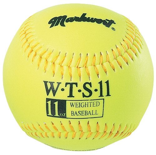 Markwort Synthetic Cover Weighted Baseball, Yellow, 11 oz - Image 2