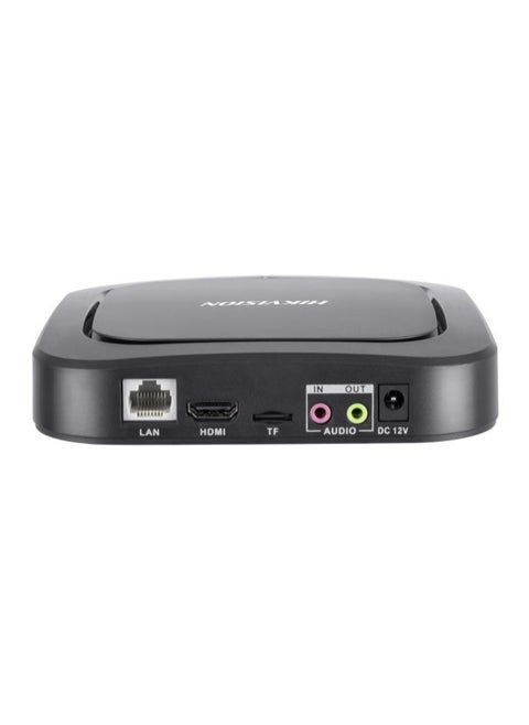 DS-D60E-B Digital Signage Box, 4K UHD Resolution (3840×2160@60Hz), Android 8.1.0 OS, Cortex-A17 1.6GHz CPU, 2GB RAM, 16GB Storage, HDMI & USB Outputs, Wi-Fi, Bluetooth 4.0, Remote Control, Multi-format Support (MP4, MP3, JPG, PNG, FLAC), Centralized Management, Flexible Scheduling, Security Features, 12V AC Power, Compact Design