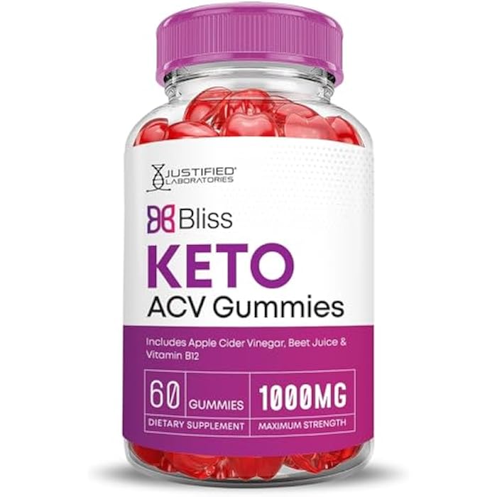 Justified Laboratories Bliss Keto ACV Gummies Advanced Formula 1000MG Bliss Keto Gummies Apple Cider Vinegar Boost Formulated with Pomegranate Beet Juice Powder B12 Vegan Non GMO 60 Gummys - Image 5