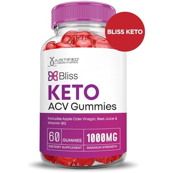 Justified Laboratories Bliss Keto ACV Gummies Advanced Formula 1000MG Bliss Keto Gummies Apple Cider Vinegar Boost Formulated with Pomegranate Beet Juice Powder B12 Vegan Non GMO 60 Gummys - Image 4