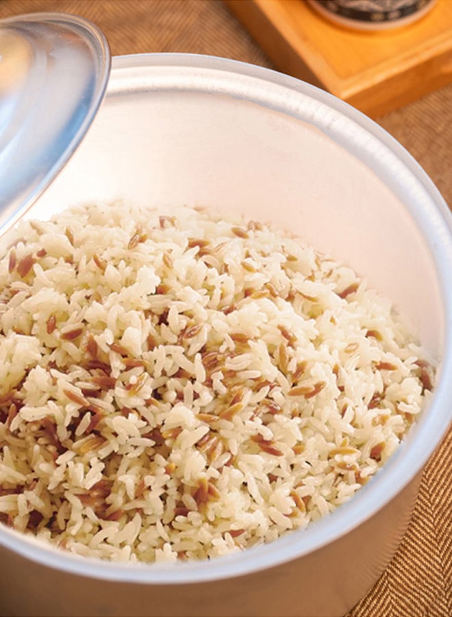 AL SANIDI وعاء مندي، وعاء ألمنيوم للمندي، فضي، سعة 15.9 لتر - Image 2