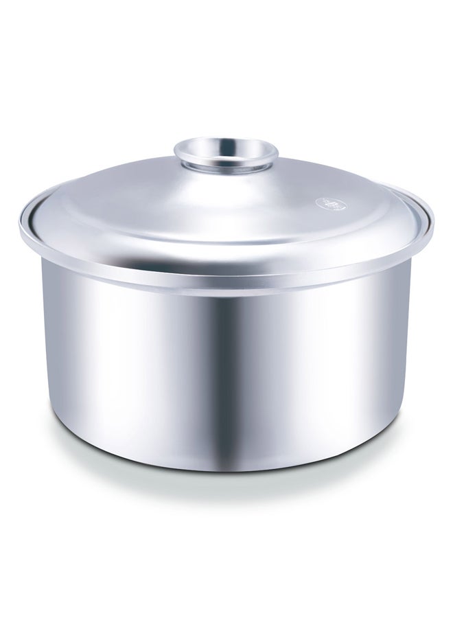 AL SANIDI وعاء مندي، وعاء ألمنيوم للمندي، فضي، سعة 15.9 لتر - Image 1