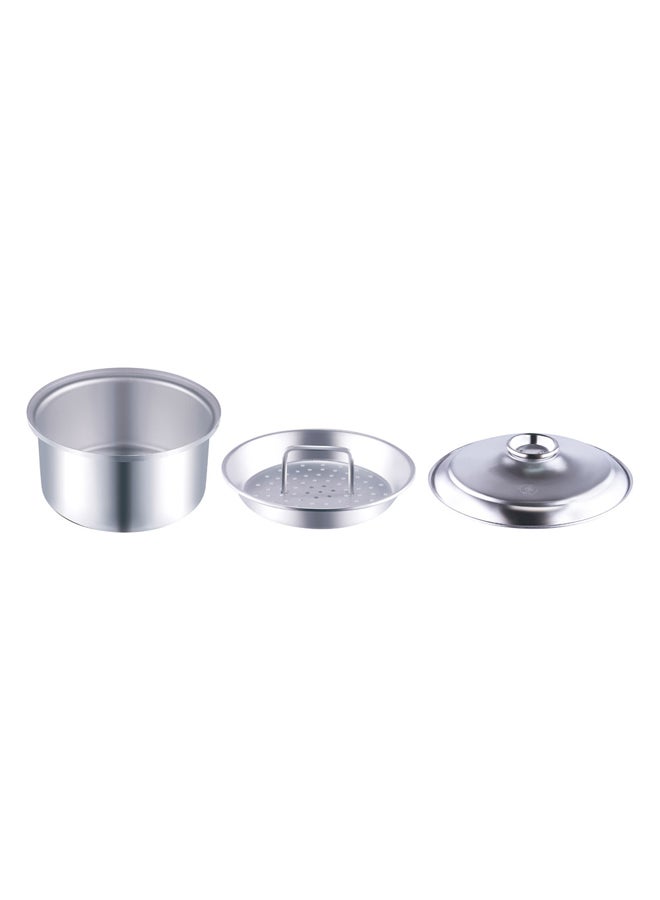 AL SANIDI وعاء مندي، وعاء ألمنيوم للمندي، فضي، سعة 15.9 لتر - Image 3