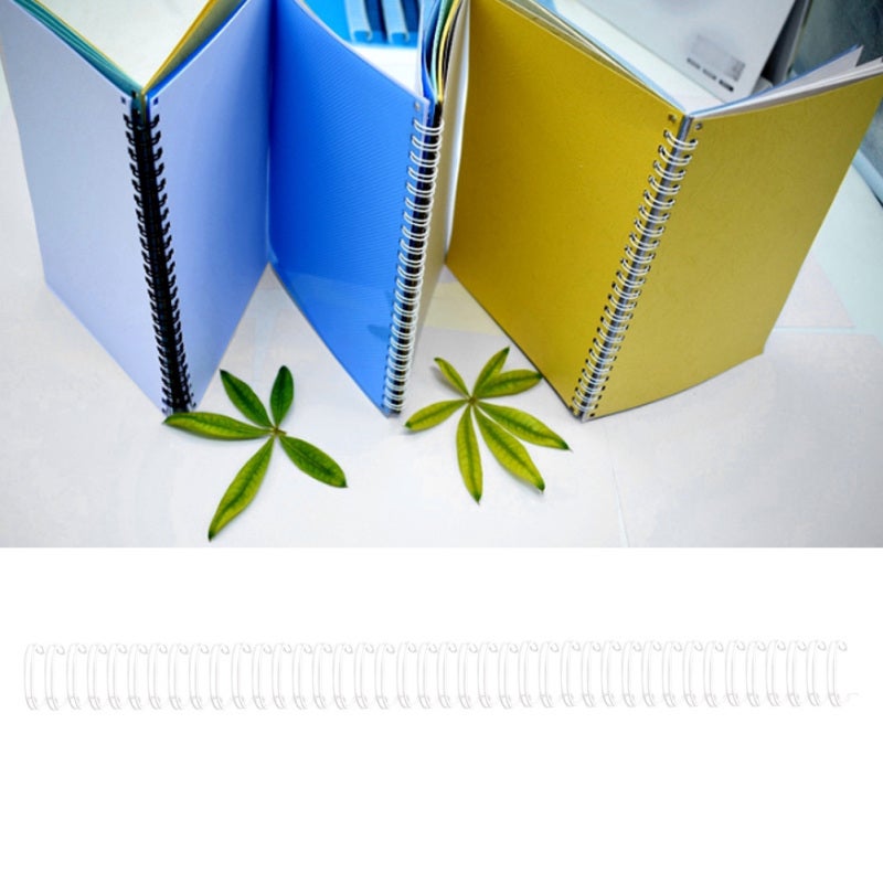 Double Loop Wire Binding Spines 14.3mm*34 Teeth White 100 Pieces: Eco-Friendly Nylon Coated Corrosion Resistant - High Tension Easy To Use Wire Binding For Desk Calendar Notebook Loose-Leaf Binding - Image 5