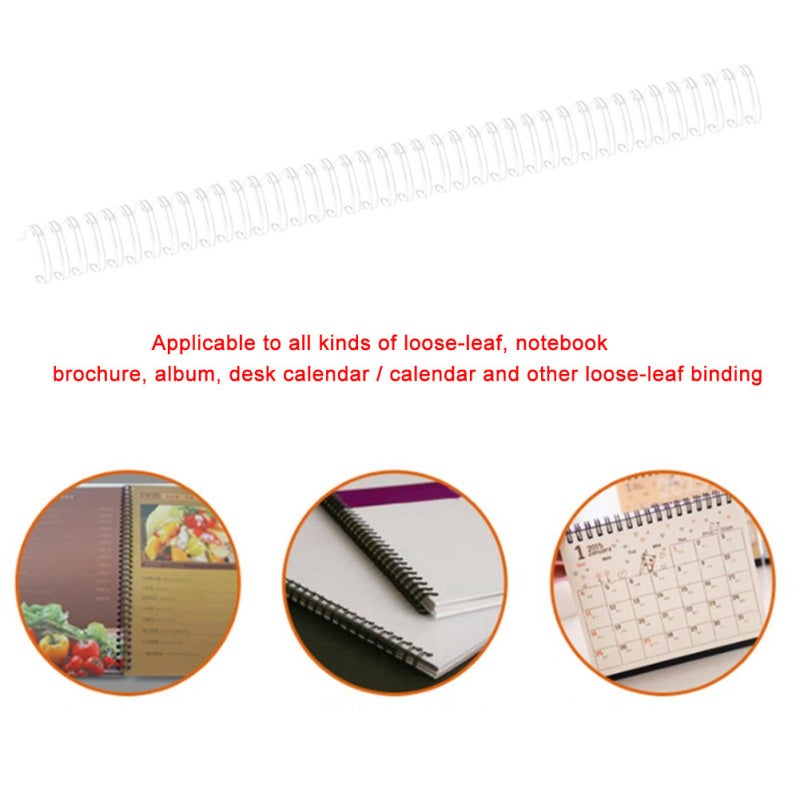 Double Loop Wire Binding Spines 14.3mm*34 Teeth White 100 Pieces: Eco-Friendly Nylon Coated Corrosion Resistant - High Tension Easy To Use Wire Binding For Desk Calendar Notebook Loose-Leaf Binding - Image 3