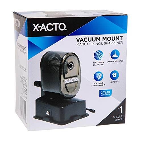 X-ACTO Bulldog Manual Pencil Sharpener w/Vacuum Mount, Colors May Vary, 1 Count - Image 1