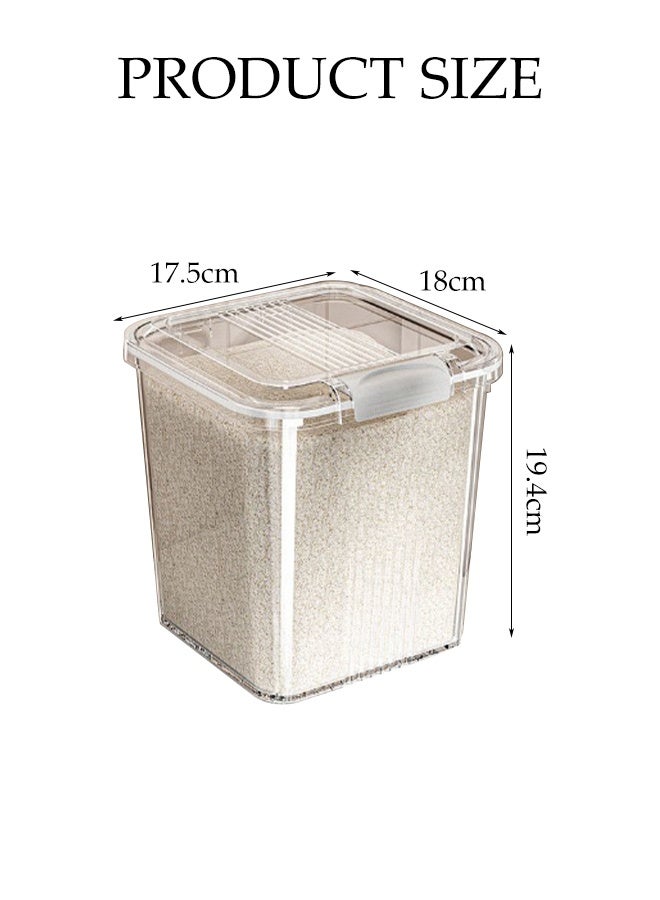 DUNISO Rice Dispenser，Rice Container Storage with Measuring Cup，Clear Insect-proof Food Cereal Container Bins，for Grain, Cereal, Flour, Sugar, Oatmeal, Kitchen Pantry，3L - Image 2