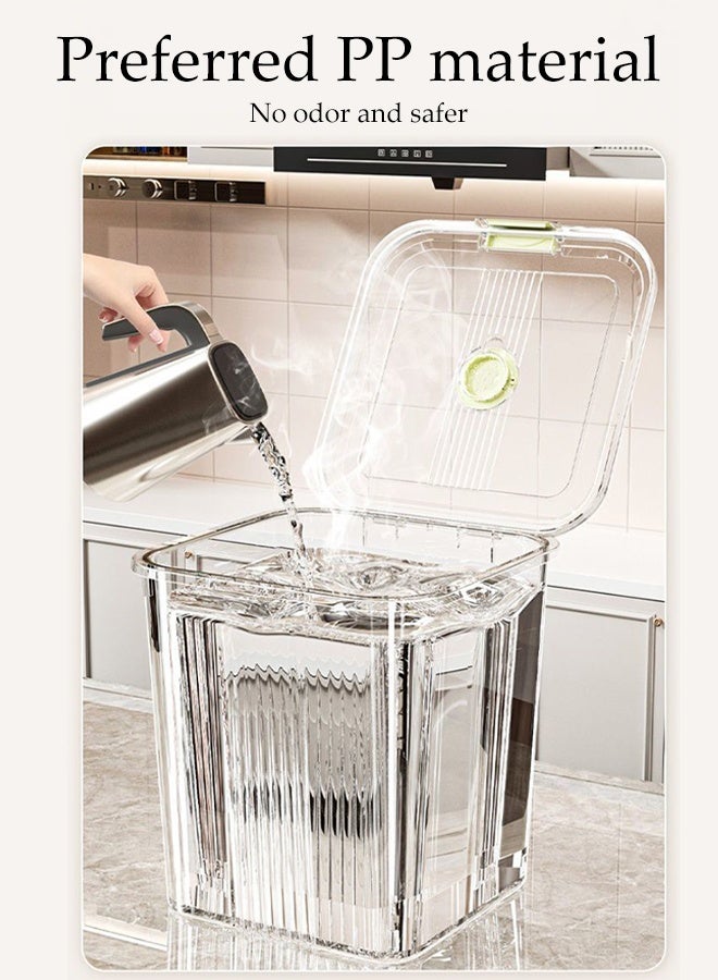 DUNISO Rice Dispenser，Rice Container Storage with Measuring Cup，Clear Insect-proof Food Cereal Container Bins，for Grain, Cereal, Flour, Sugar, Oatmeal, Kitchen Pantry，3L - Image 5
