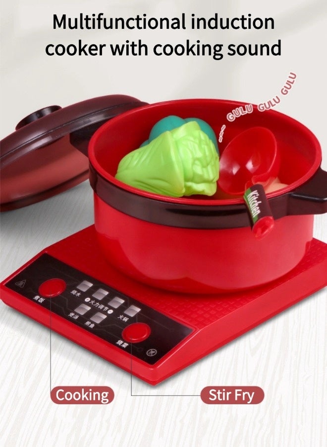 جني ثروة مجموعة ألعاب مطبخ للأطفال مكونة من 54 قطعة، مجموعة ألعاب التمثيل للأولاد والبنات، لعبة تقطيع الفاكهة، لعبة الطبخ المحاكاة - Image 4