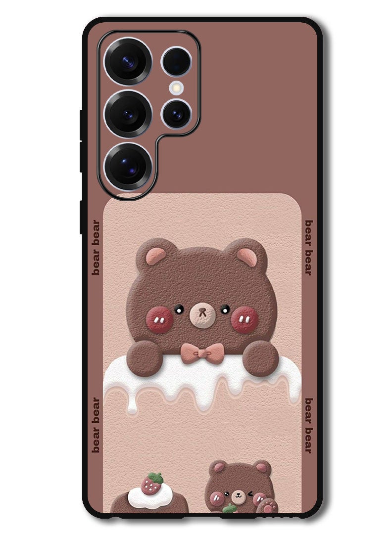 Theodor Protective Case Anti Scratch Shock Proof Bumper Cover For Samsung Galaxy S25 Ultra Bear Strawberry - Image 1