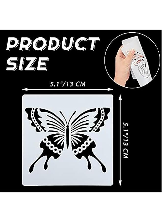 Arabest 16 Pieces erfly Stencils Reusable erfly Template Art Painting Stencils for Paint Craft Wall DIY Fabric Floor Home Decor Wood Signs (5.1 x 5.1 Inches)  - Image 2