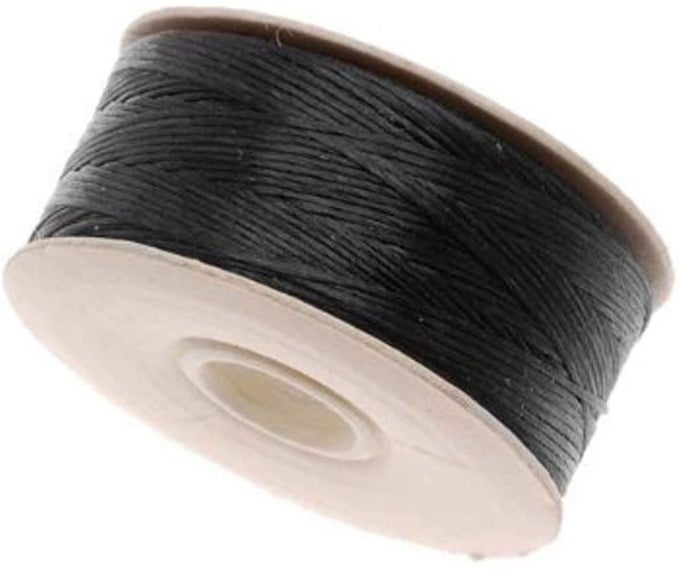 3 X 64YARD NYLON BEADING THREAD SIZE D FOR DELICA BEADS BLACK PACK OF 3 BOBBINS