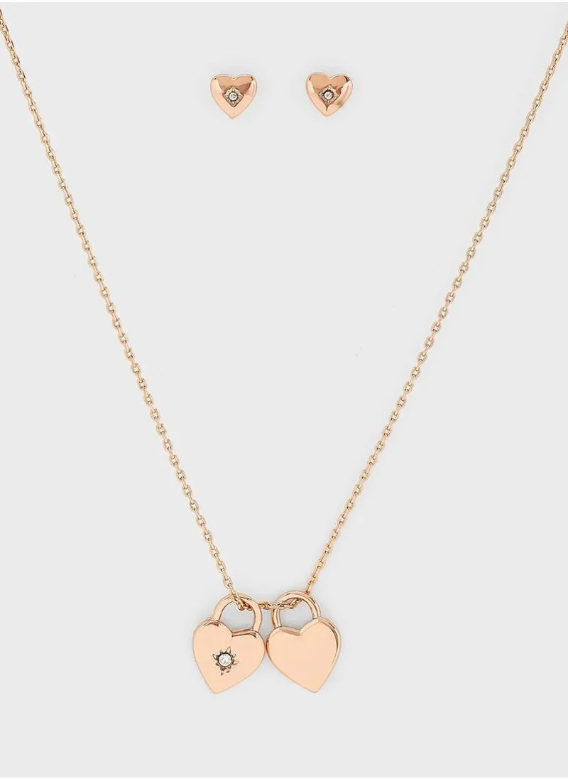 BUCKLEY LONDON LOVE LOCKS SET - ROSE GOLD