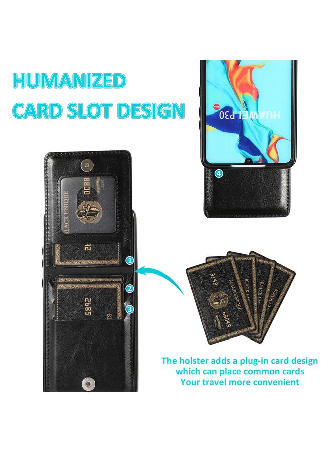 اس-توب جراب لهاتف Huawei P30 بلون سادة مصنوع من مادة PC + TPU مع حامل وفتحات للبطاقات - Image 5