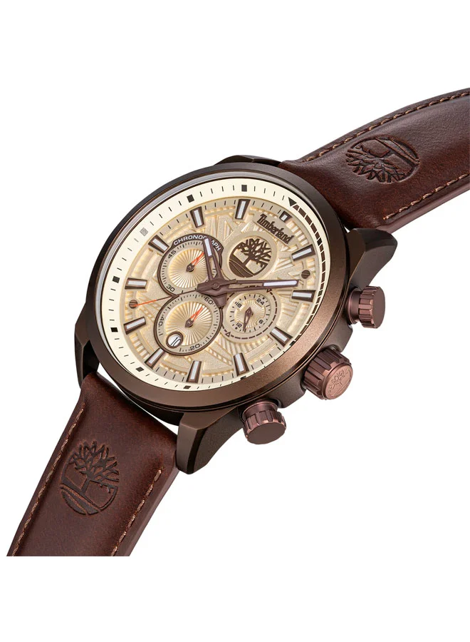 تمبرلاند Henniker II Cream Dial 3 Interchangeable Straps Multifunction Watch for Men, 46mm