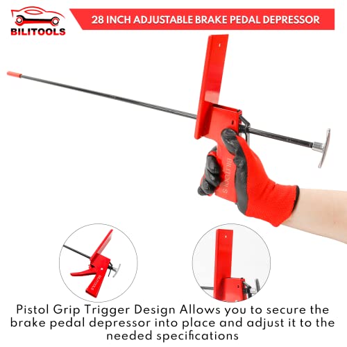 BILITOOLS 28 Inch Brake Pedal Depressor Tool Adjustable Depressor for Car Brake, Accelerator and Clutch Pedal - Image 5