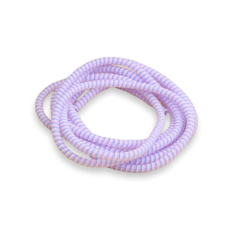 AUGEN Spiral Cable Protector 1.5 Meters Cable Cord Charger Protector Saver Winder for iPhone & Android Charging Cables Earphones (Lavander, Pack of 3) - Image 1