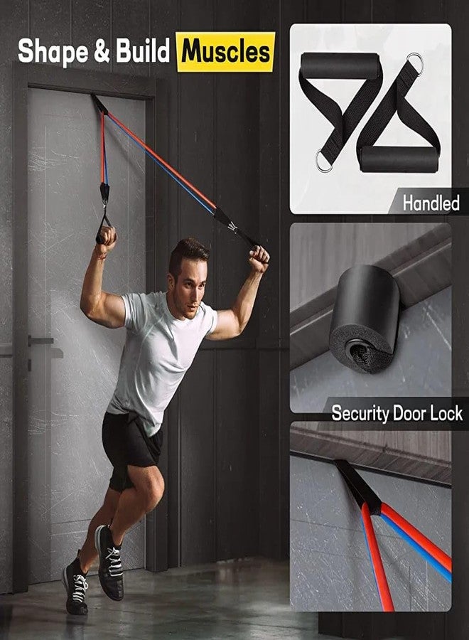IDELLA Resistance Band Set of 11, Latex Resistance Bands for Heavy Workout, with Foam Handle, Door Anchor, Ankle Strap - Image 4