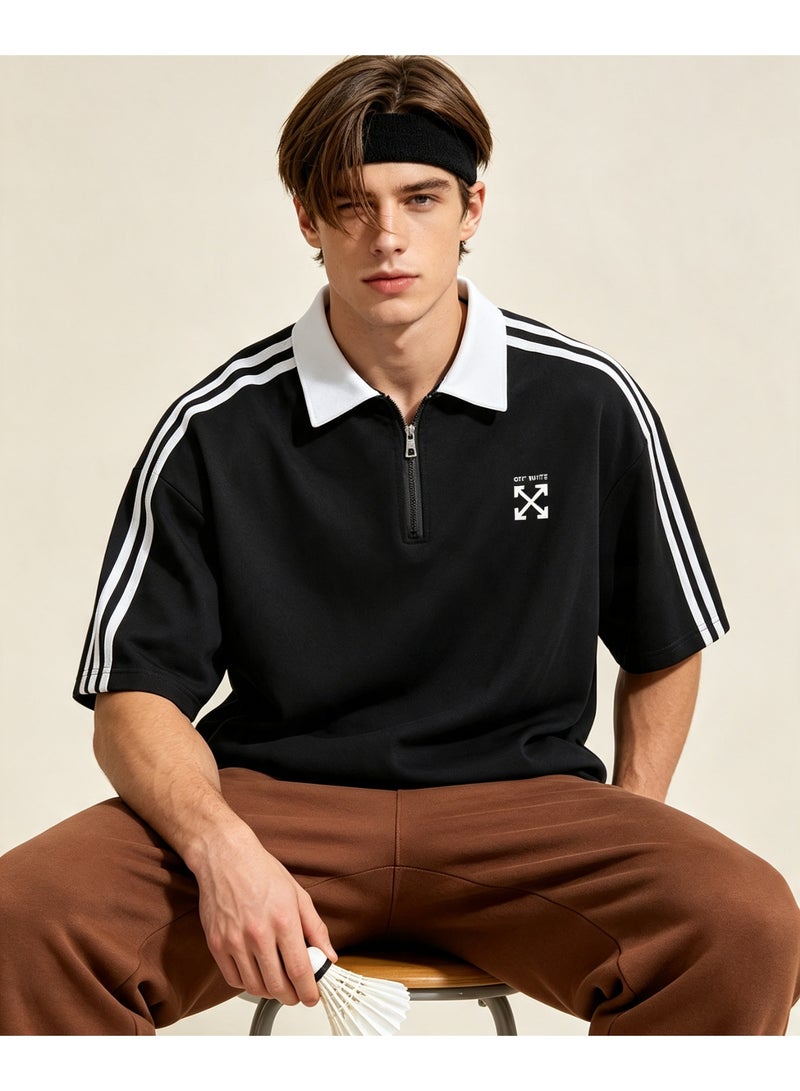 OFF-WHITE Men's and women's short-sleeved Polo shirts with lapels in summer - Image 1