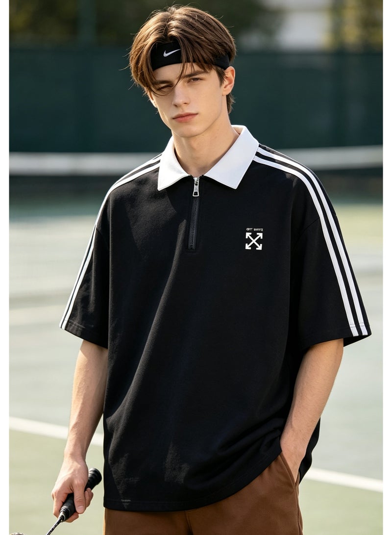 OFF-WHITE Men's and women's short-sleeved Polo shirts with lapels in summer - Image 5