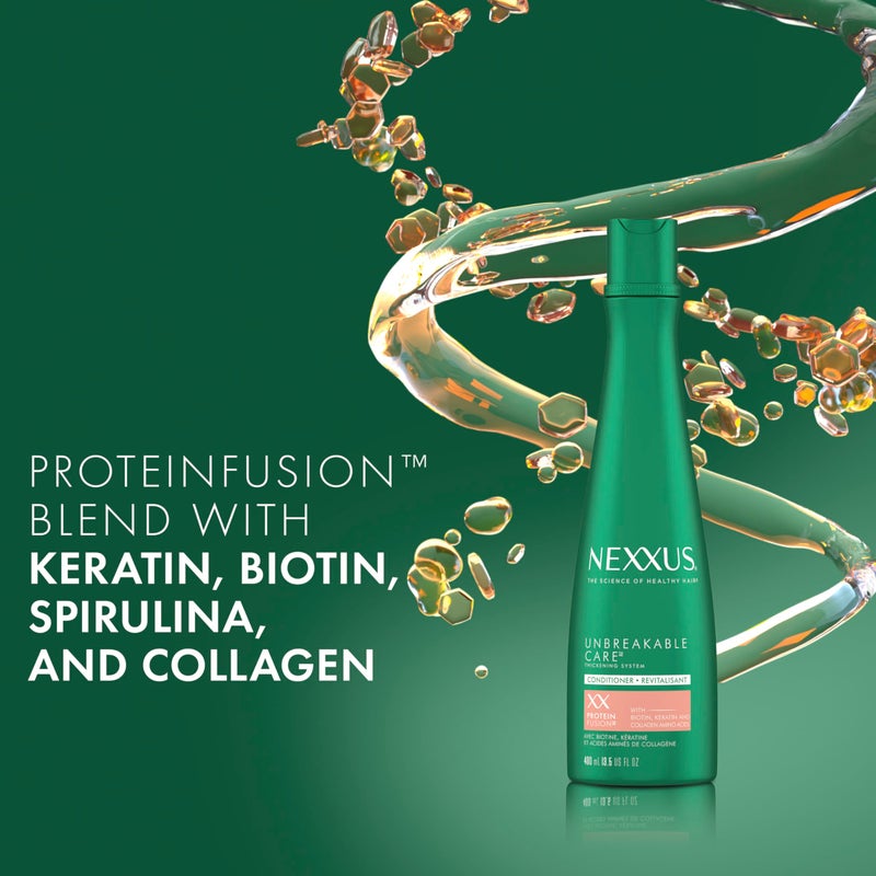 Nexxus Unbreakable Care Thickening Conditioner with Keratin, Collagen, Biotin for Fine and Thin Hair 13.5 oz - Image 4