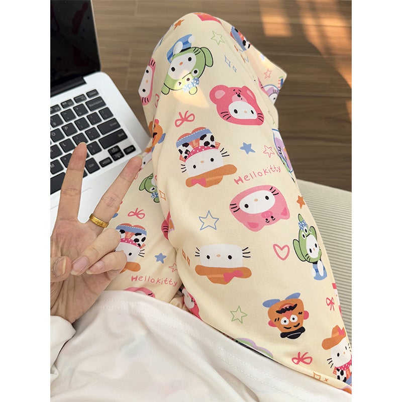 Hello Kitty Ins Style Cartoon Japanese-Style Pajama Pants For Female Students Early Autumn Mosquito-Proof Pants Cute Dormitory Casual Pants Walking Pants - Image 1