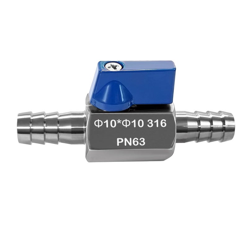 Beduan 38 Hose ID Barb Ball Valve 316 Stainless Steel Mini Shut Off Valve for Water Gas Fuel Drip Irrigation and Aquarium - Image 2