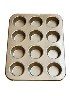 Happy Home 12-Slot Granite Cupcake Pan Perfect for Baking Cupcakes and Muffins 35 x 26 x 3 cm - Brown  - Image 2