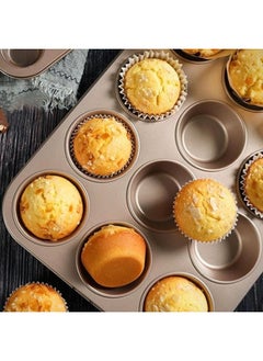 Happy Home 12-Slot Granite Cupcake Pan Perfect for Baking Cupcakes and Muffins 35 x 26 x 3 cm - Brown  - Image 4