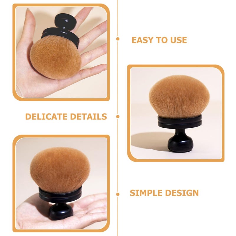 Multifunctional Blush and Setting Powder Brush Large Size Soft Fluffy Black Makeup Brush for Women for Loose Powder Application - Image 5