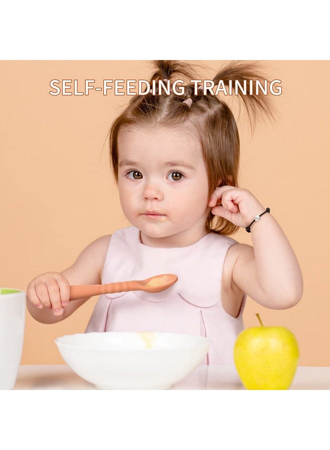 ME.FAN Silicone Baby Feeding Spoons [6 Pack] - First Stage Infant Spoons, Training Spoon for Self Feeding Babies and Toddlers - Image 3