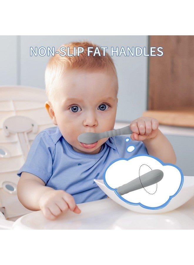 ME.FAN Silicone Baby Feeding Spoons [6 Pack] - First Stage Infant Spoons, Training Spoon for Self Feeding Babies and Toddlers - Image 4