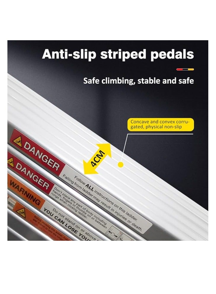 5M Telescopic Ladder 16.5FT Multi-Purpose Folding Aluminium Telescoping Ladder Foldable Ladder Extension Ladder Extendable Portable Loft Ladder Lightweight for Outdoor Indoor Work, 330lb Capacity - Image 4